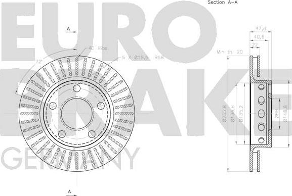 Eurobrake 58152047131 - Гальмівний диск autozip.com.ua