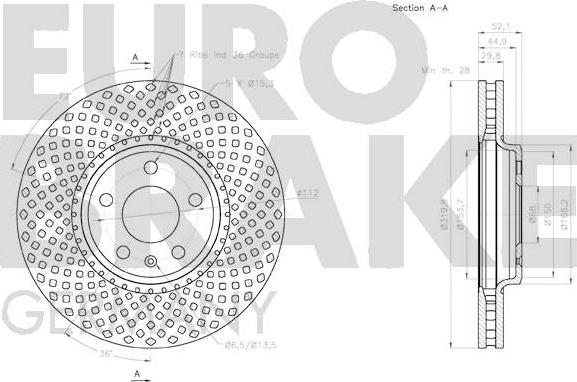 Eurobrake 58152047127 - Гальмівний диск autozip.com.ua