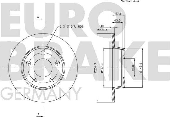 Eurobrake 5815204784 - Гальмівний диск autozip.com.ua