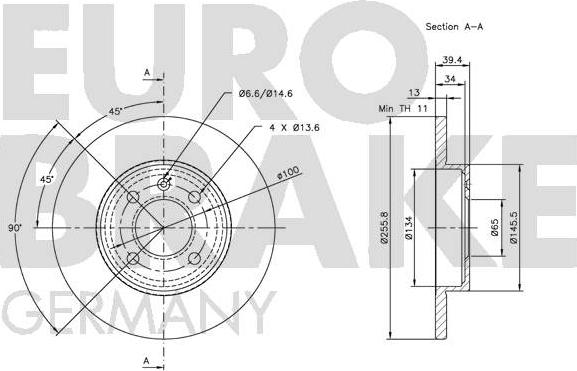 Eurobrake 5815204728 - Гальмівний диск autozip.com.ua