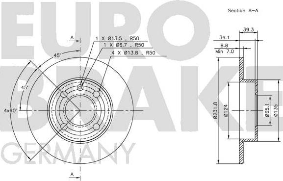 Eurobrake 5815204771 - Гальмівний диск autozip.com.ua