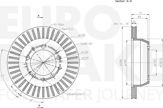 Eurobrake 5815205601 - Гальмівний диск autozip.com.ua