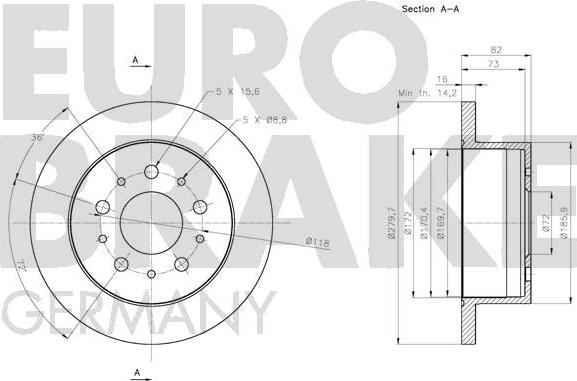 Eurobrake 5815201944 - Гальмівний диск autozip.com.ua