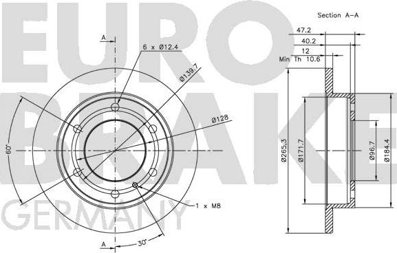 Eurobrake 5815201403 - Гальмівний диск autozip.com.ua