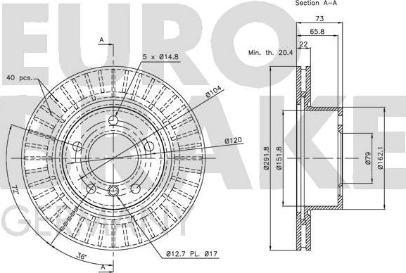 Eurobrake 5815201555 - Гальмівний диск autozip.com.ua