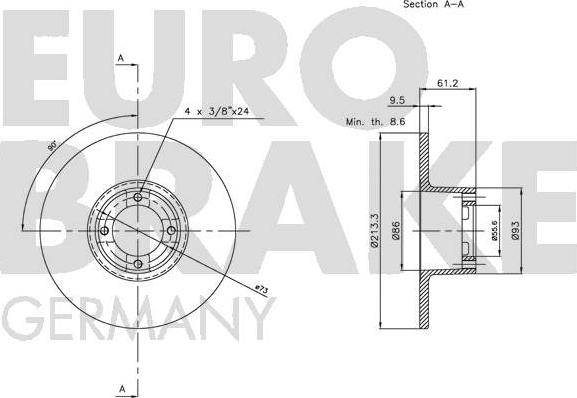 Eurobrake 5815201214 - Гальмівний диск autozip.com.ua
