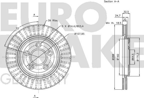 Eurobrake 5815201224 - Гальмівний диск autozip.com.ua