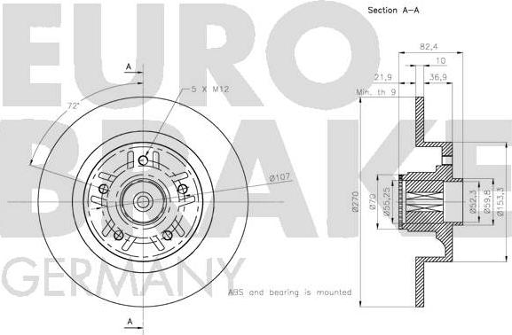 Eurobrake 5815203990 - Гальмівний диск autozip.com.ua