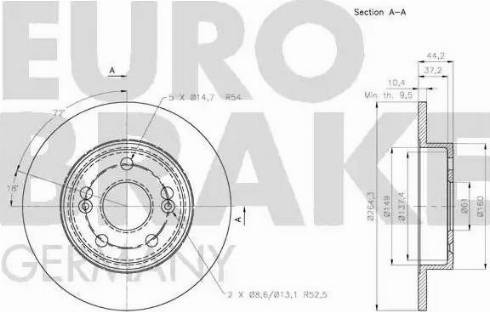 Eurobrake 5815203951 - Гальмівний диск autozip.com.ua