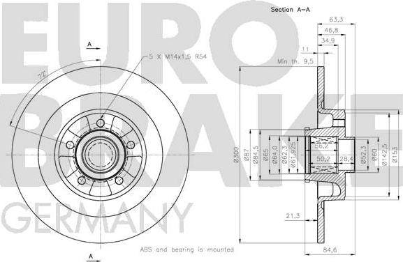 Eurobrake 5815203962 - Гальмівний диск autozip.com.ua