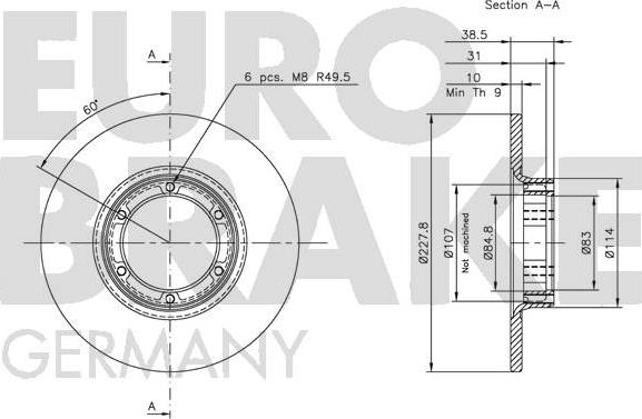 Eurobrake 5815203901 - Гальмівний диск autozip.com.ua