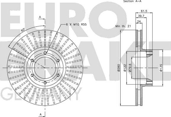 Eurobrake 5815203920 - Гальмівний диск autozip.com.ua