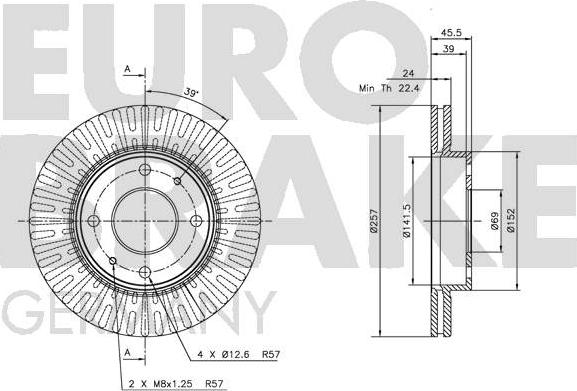 Eurobrake 5815203411 - Гальмівний диск autozip.com.ua