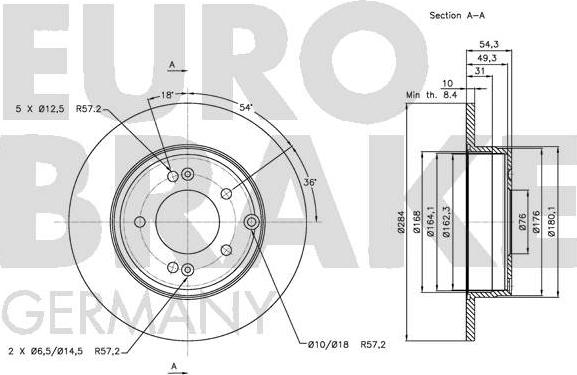 Eurobrake 5815203425 - Гальмівний диск autozip.com.ua