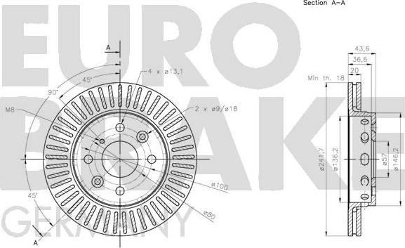 Eurobrake 5815203501 - Гальмівний диск autozip.com.ua