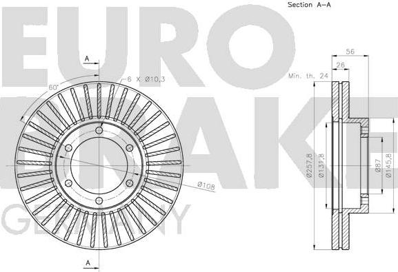 Eurobrake 5815203535 - Гальмівний диск autozip.com.ua