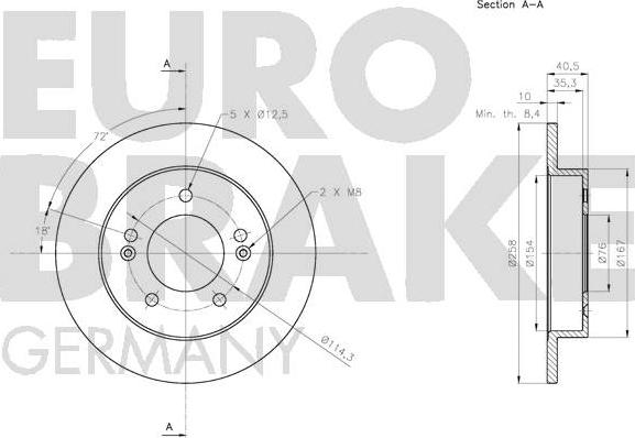 Eurobrake 5815203533 - Гальмівний диск autozip.com.ua