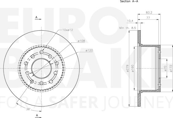 Eurobrake 5815203662 - Гальмівний диск autozip.com.ua