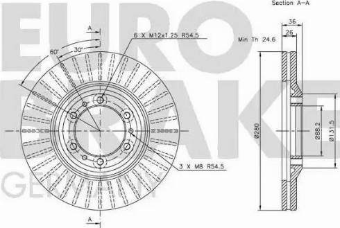 Eurobrake 5815203627 - Гальмівний диск autozip.com.ua