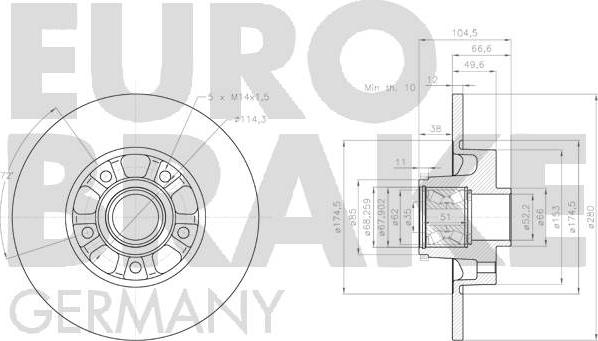 Eurobrake 5815203679 - Гальмівний диск autozip.com.ua