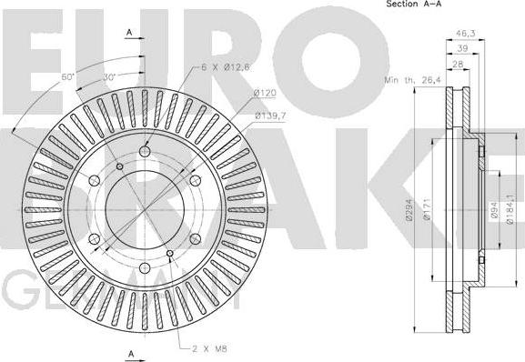 Eurobrake 5815203059 - Гальмівний диск autozip.com.ua