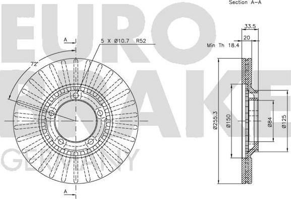 Eurobrake 5815203014 - Гальмівний диск autozip.com.ua