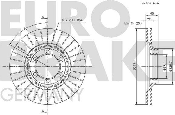 Eurobrake 5815203017 - Гальмівний диск autozip.com.ua