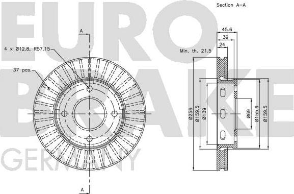 Eurobrake 5815203035 - Гальмівний диск autozip.com.ua