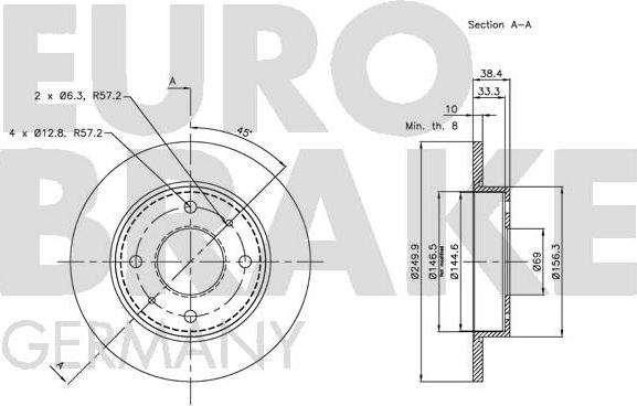 Eurobrake 5815203036 - Гальмівний диск autozip.com.ua