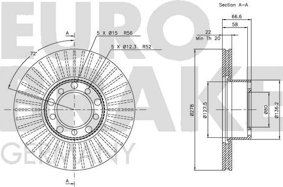 Eurobrake 5815203349 - Гальмівний диск autozip.com.ua