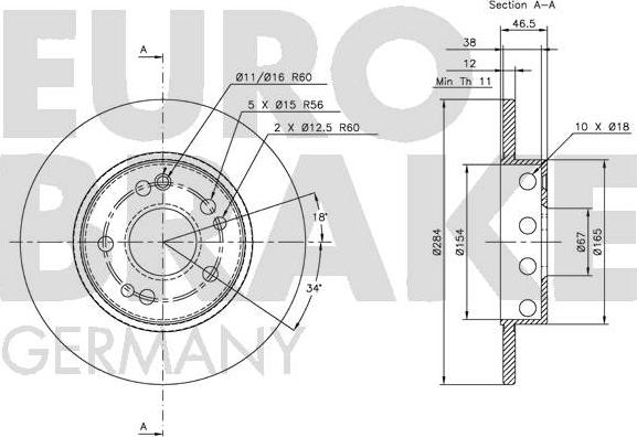 Eurobrake 5815203309 - Гальмівний диск autozip.com.ua