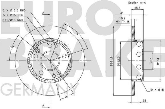 Eurobrake 5815203306 - Гальмівний диск autozip.com.ua