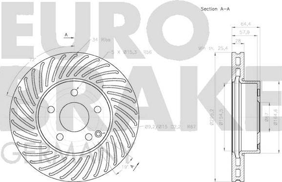 Eurobrake 58152033100 - Гальмівний диск autozip.com.ua