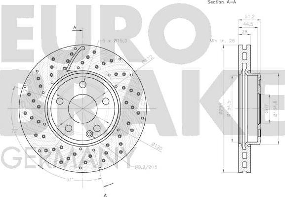 Eurobrake 58152033116 - Гальмівний диск autozip.com.ua