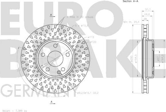 Eurobrake 58152033112 - Гальмівний диск autozip.com.ua