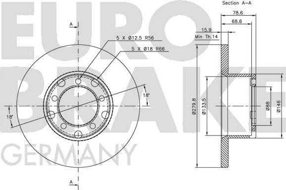 Eurobrake 5815203311 - Гальмівний диск autozip.com.ua