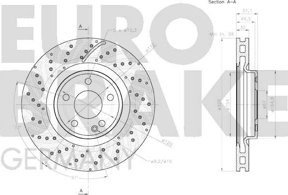 Eurobrake 58152033124 - Гальмівний диск autozip.com.ua