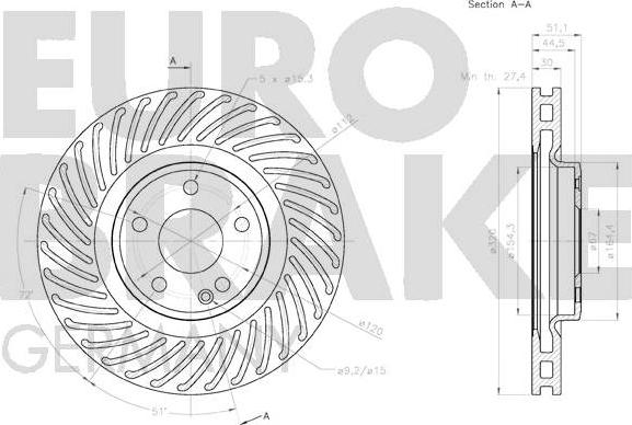 Eurobrake 58152033123 - Гальмівний диск autozip.com.ua