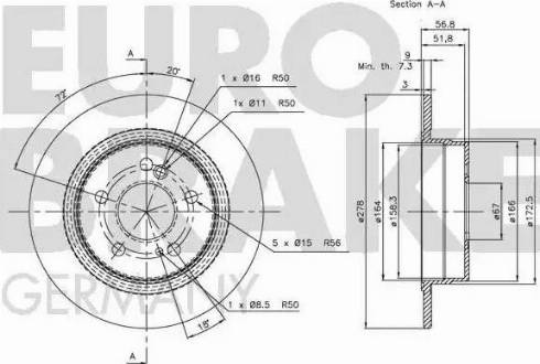 Eurobrake 5815203312 - Гальмівний диск autozip.com.ua