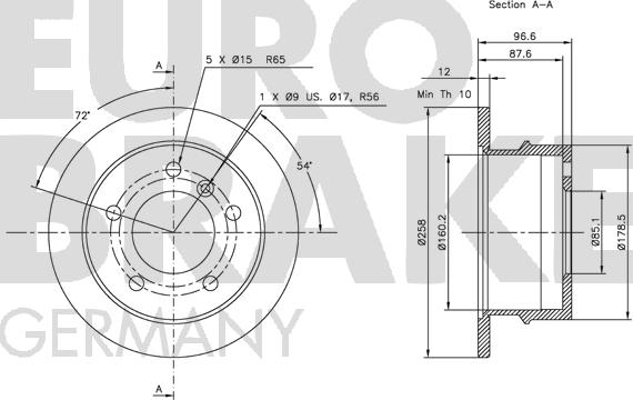 Eurobrake 5815203337 - Гальмівний диск autozip.com.ua