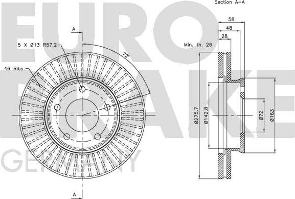 Eurobrake 5815203243 - Гальмівний диск autozip.com.ua