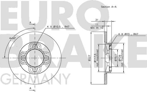 Eurobrake 5815203208 - Гальмівний диск autozip.com.ua