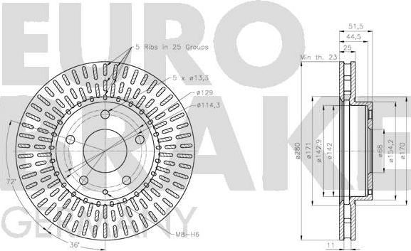 Eurobrake 5815203281 - Гальмівний диск autozip.com.ua