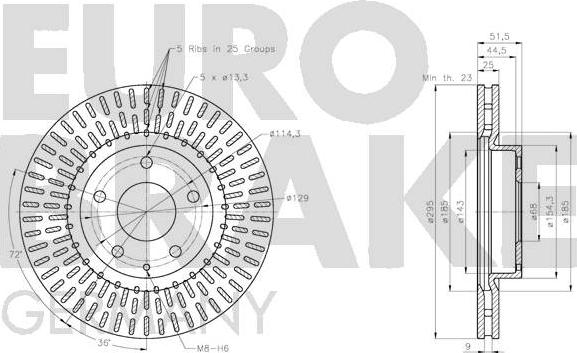 Eurobrake 5815203282 - Гальмівний диск autozip.com.ua