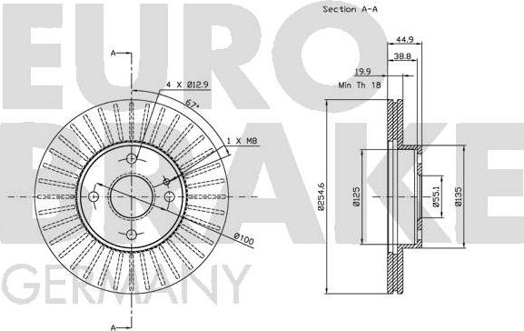 Eurobrake 5815203237 - Гальмівний диск autozip.com.ua