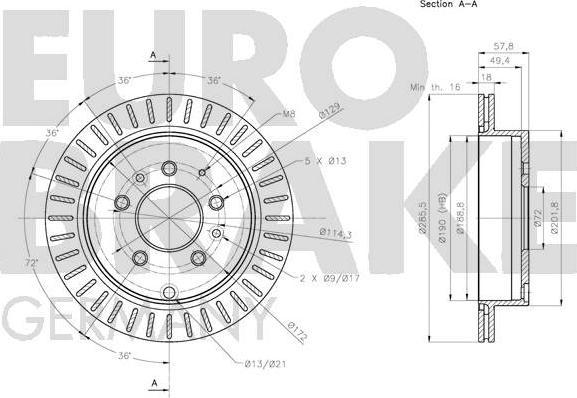 Eurobrake 5815203277 - Гальмівний диск autozip.com.ua