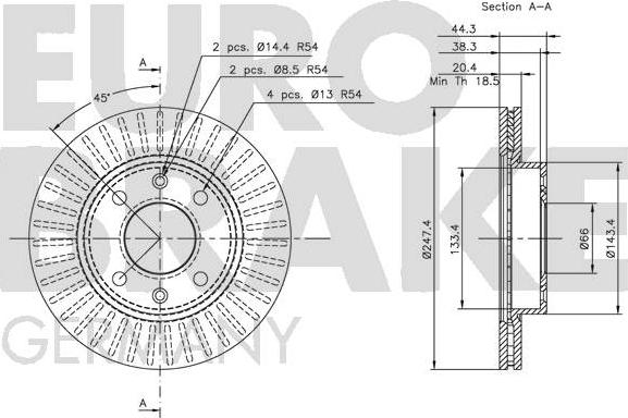 Eurobrake 5815203712 - Гальмівний диск autozip.com.ua