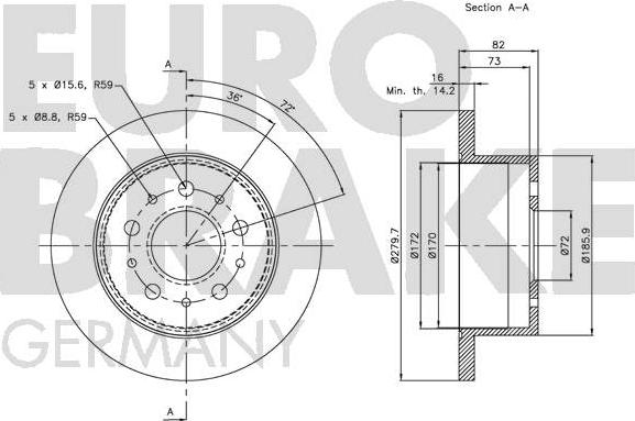 Eurobrake 5815203731 - Гальмівний диск autozip.com.ua