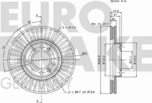 Eurobrake 5815203727 - Гальмівний диск autozip.com.ua