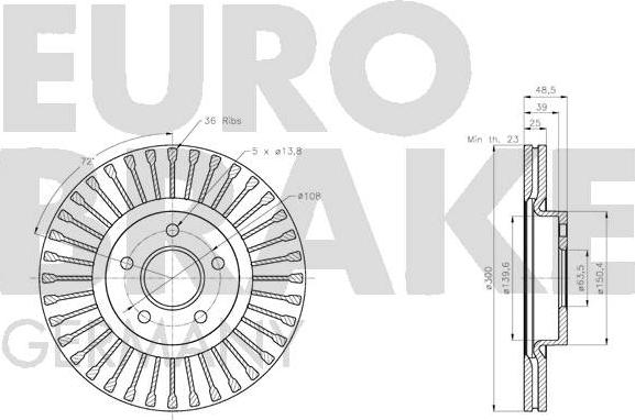 Eurobrake 5815202591 - Гальмівний диск autozip.com.ua